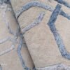 Modern Geometric Area Rug, Beige and Blue Abstract Pattern Rug, Contemporary Living Room Rug, Neutral Bedroom Carpet, Handmade Home Decor