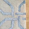 Modern Geometric Area Rug, Beige and Blue Abstract Pattern Rug, Contemporary Living Room Rug, Neutral Bedroom Carpet, Handmade Home Decor