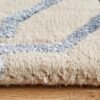 Modern Geometric Area Rug, Beige and Blue Abstract Pattern Rug, Contemporary Living Room Rug, Neutral Bedroom Carpet, Handmade Home Decor